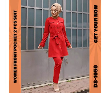 Women Front Pocket 2 Pcs Suit DS-1050 Women Front Pocket 2 Pcs Suit DS-1050